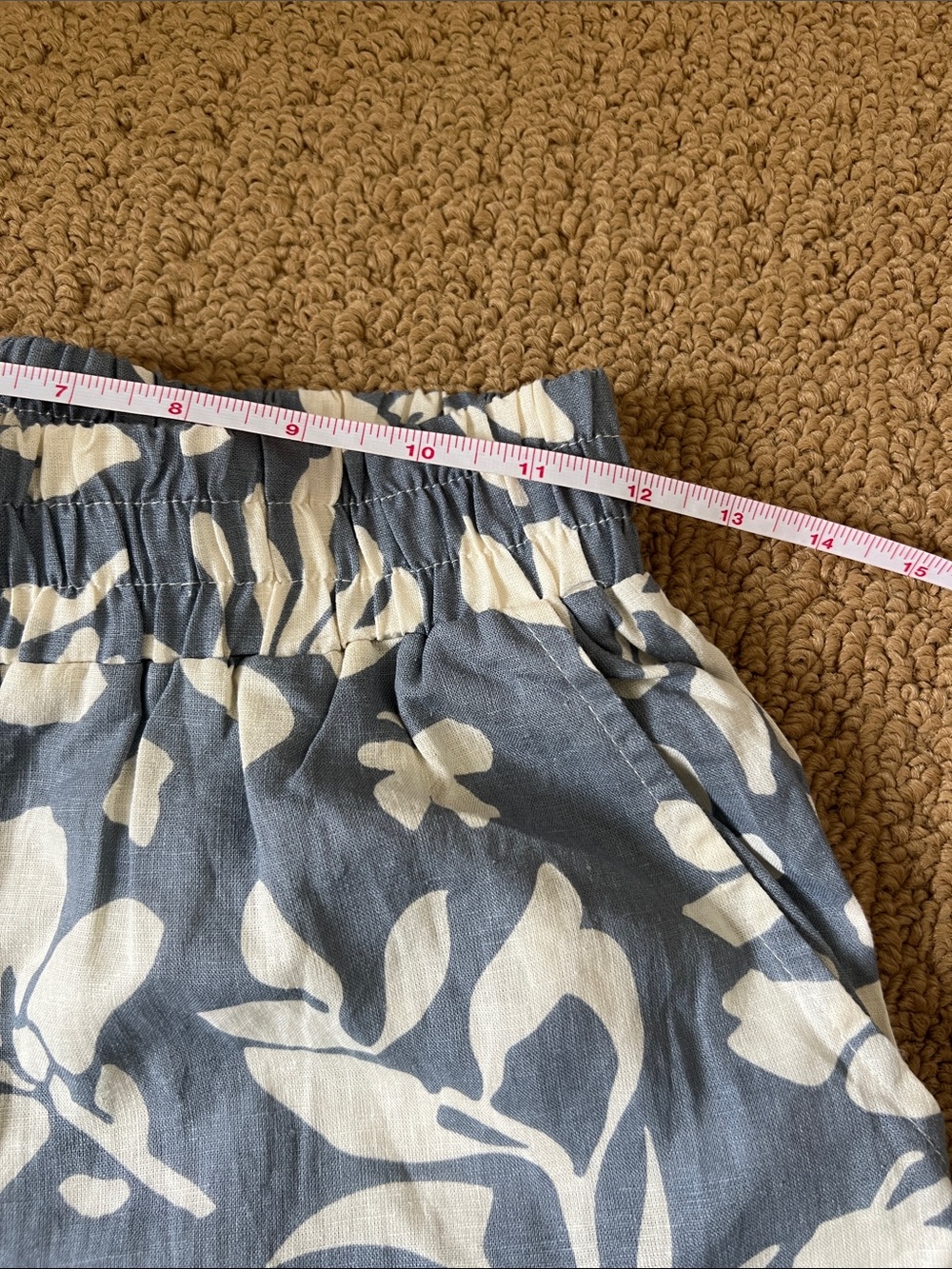 Wide-Leg Floral Print Pants in Blue and White - Picture 4 of 7